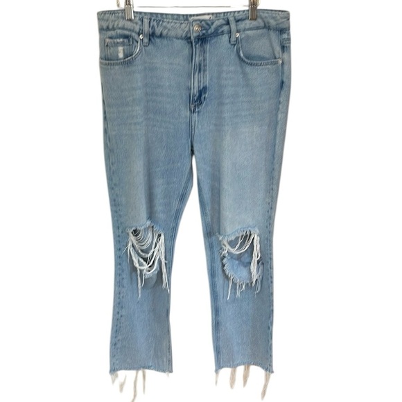 PAIGE Noella Straight Leg Raw Hem In Doretta Destructed SZ 31 - Picture 3 of 8